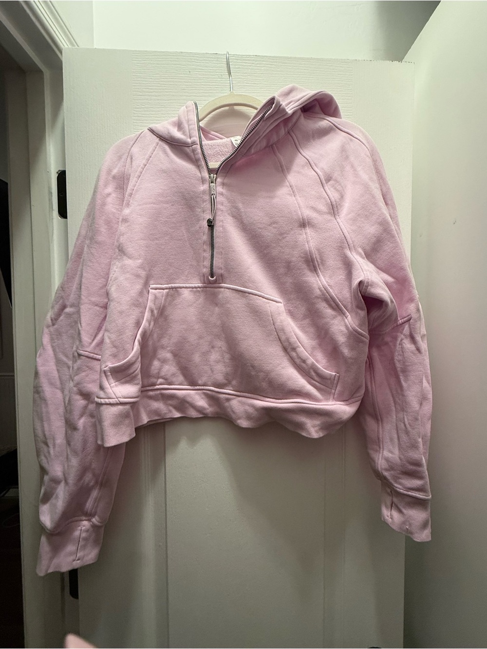 Pink Half-Zip Hoodie Scuba